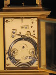 carriage clock made for Japanese market with fine metal panels  (France)
