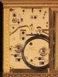 engraved and gilded anglaise riche quarter striking carriage clock Drocourt (France)