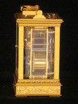 engraved and gilded anglaise riche quarter striking carriage clock Drocourt (France)